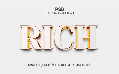 PSD Rich Prestigious White 3D Text Effect