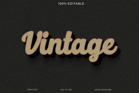 PSD Vintage Text Style Effect