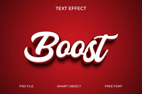 PSD Efecto de texto en 3d con sombra