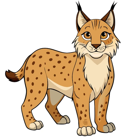 AI,JPG Cartoon Luchs Charakter Illustration