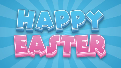 AI,EPS Effet de texte 3d happy easter