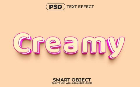 PSD Capas cremosas efecto texto 3d