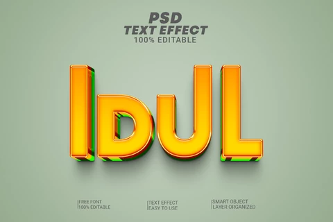 PSD Donut art-deco elegante relieve retro 3d efecto de texto