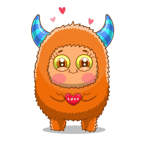 EPS,JPG Cute Cartoon Monster Illustration