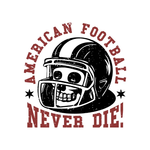 EPS,JPG Vintage American Football Skull Illustration