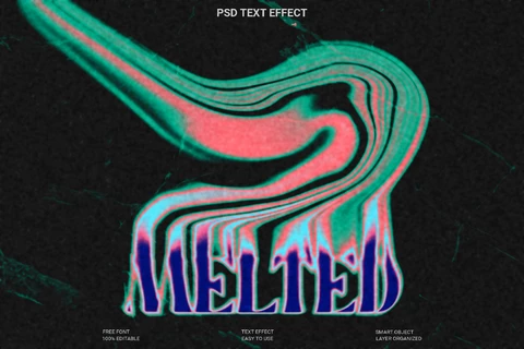 PSD Efeito de estilo de texto derretido