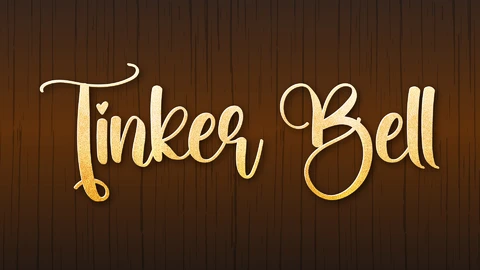 EPS,AI Tinker Bell Golden Script Text Effect