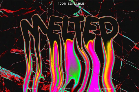 PSD Melted Liquid Fusion Font Style Text Effect