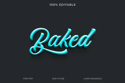 PSD Baked Font Style Text Effect