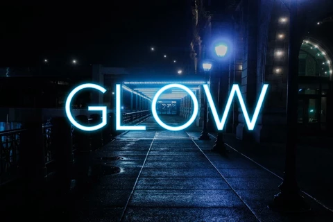AI,EPS Estilo de texto neon brilhante