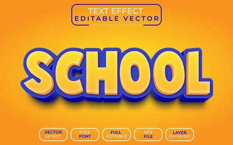 AI,EPS Efeito de texto escolar