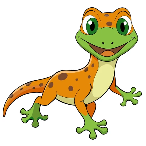 AI,JPG Cartoon Gecko Character Illustration