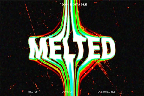 PSD Melted Font Style Text Effect