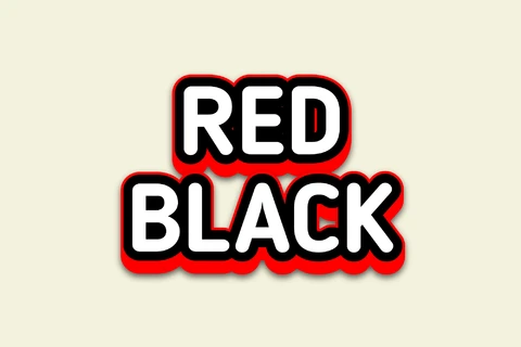 AI,EPS White Text with Red And Black 3D Outline