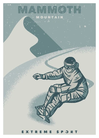 EPS,JPG Snowboarding-Poster im Vintage-Stil