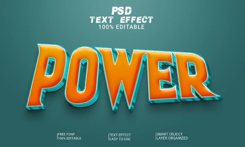 PSD Power Hero 3D Font Style Effect