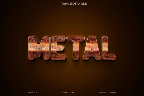 PSD Metal Text Style Effect