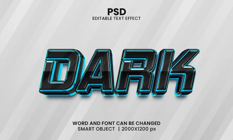 PSD Efecto de texto 3D oscuro