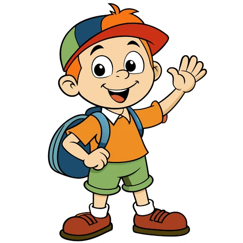 AI,JPG Ilustração de personagem de desenho animado brincalhão