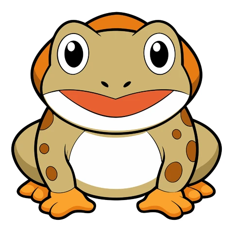 AI,JPG Cartoon Style Frog Character Illustration