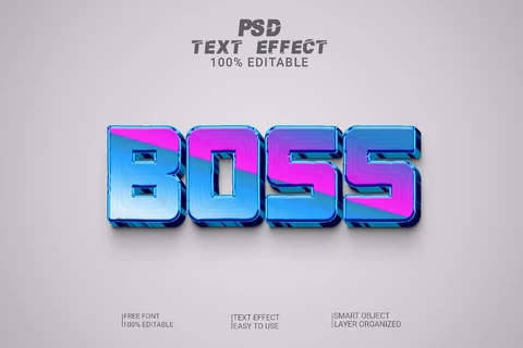 PSD Boss Synthwave 3D Font Style Effect