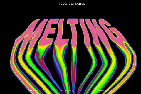 PSD Melting Distorted Font Style Text Effect