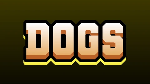 AI,EPS Dogs Yellow Text Effect