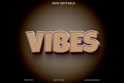 PSD Efecto de texto Vibes