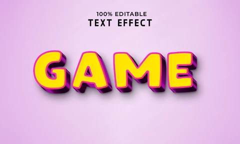 PSD Efecto de texto del juego