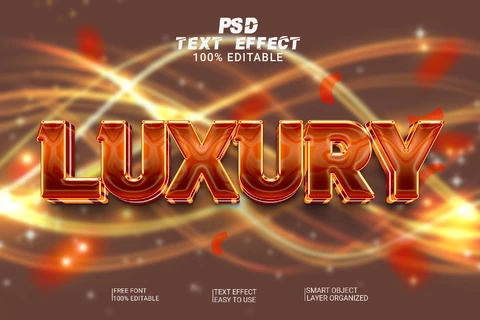 PSD Effet de texte 3d vortex bronze de luxe
