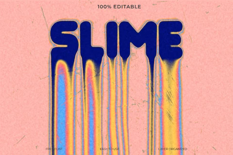 PSD Slime Melting Font Style Text Effect