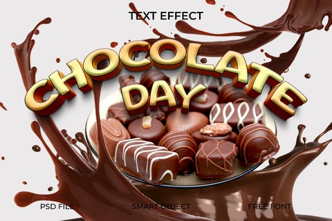 PSD 3D Chocolate Text Effect for Sweet Themes