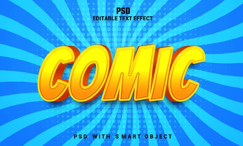 PSD Efecto de texto cómico