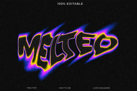 PSD Efeito de estilo de texto derretido
