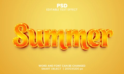 PSD Glossy Summer Text Effect