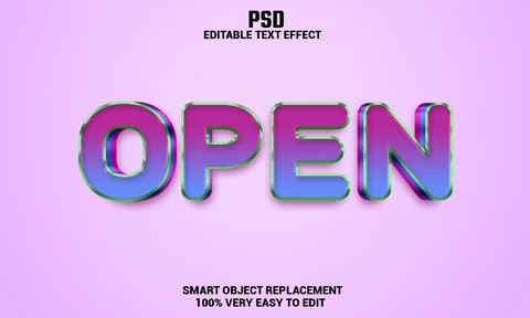 PSD Efeito de texto aberto