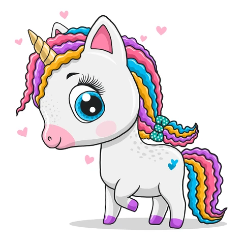 EPS,JPG Cute Cartoon Unicorn Illustration