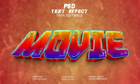 PSD Movie Hot Gradient Font Style Effect