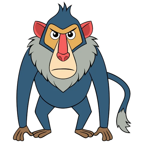 AI,JPG Ilustração de personagem de desenho animado de um macaco