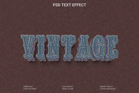 PSD Vintage Saloon 3D Font Style Effect