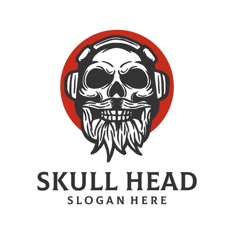 EPS,JPG Vintage Skull Head Logo Design