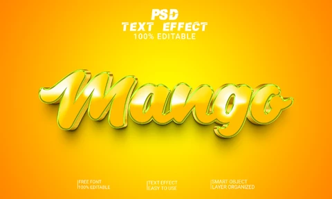PSD Sunny Mango 3D Font Style Effect