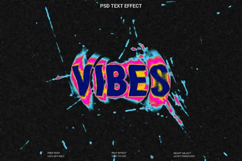 PSD Efecto de texto Vibes