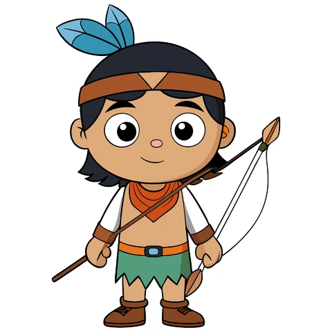 AI,JPG Cartoon Character with Bow and Arrow