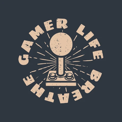EPS,JPG Gamer-Logo im Vintage-Stil