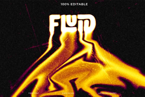 PSD Fluid Dripping Lava Golden Font Style Text Effect