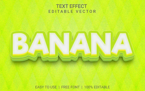EPS,AI Banana Text Effect