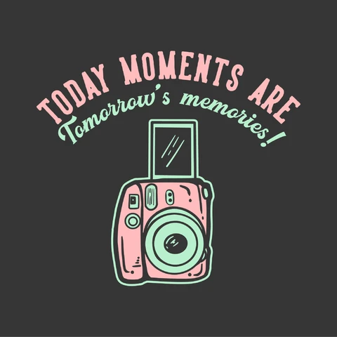 EPS,JPG Retro Illustration with Camera and Quote