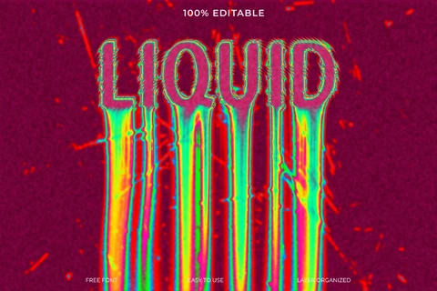 PSD Liquid Acid Thermal Vision Font Style Text Effect
