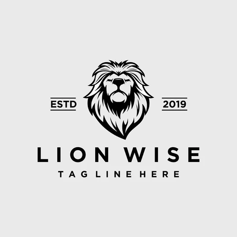 EPS,JPG Vintage Logo with Lion Illustration